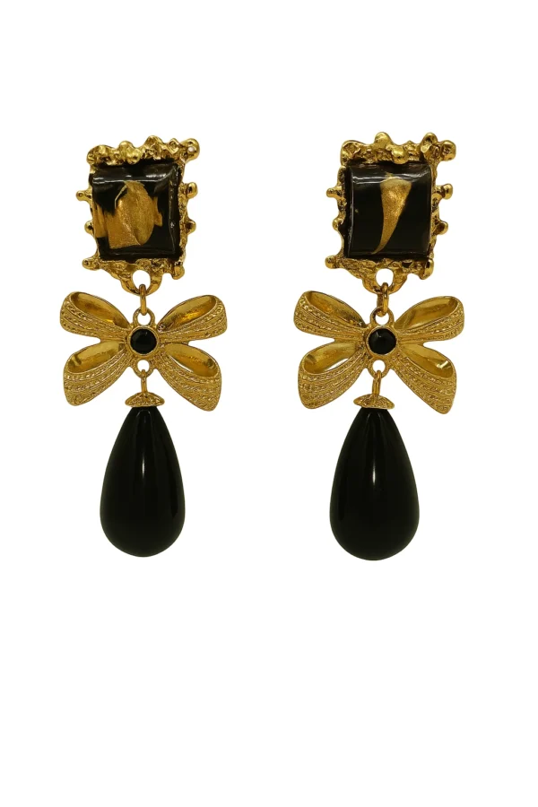 pendientes joya negro