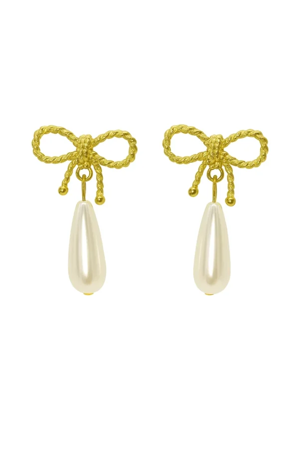 pendientes lazo blanco