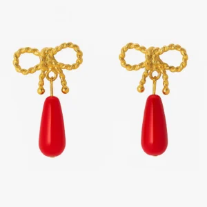 pendientes lazo rojo