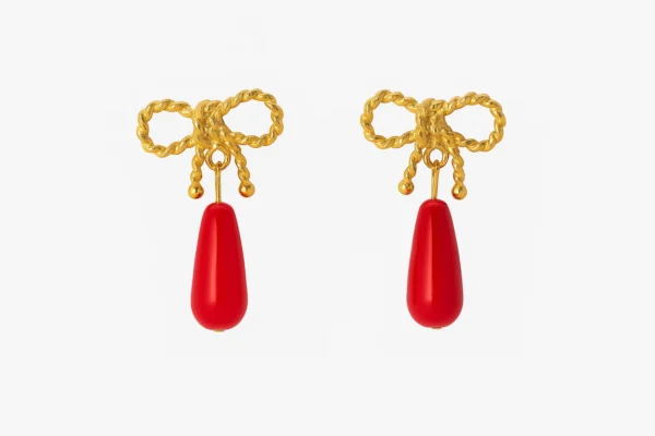 pendientes lazo rojo