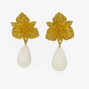 pendientes perla blanca