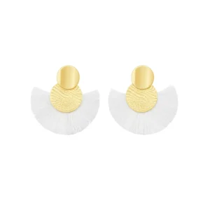 pendientes abanico blanco