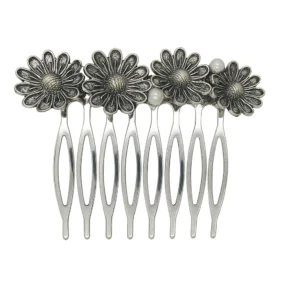 peina flor plata