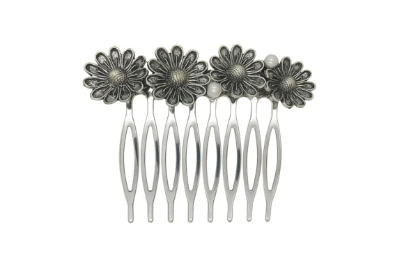 peina flor plata