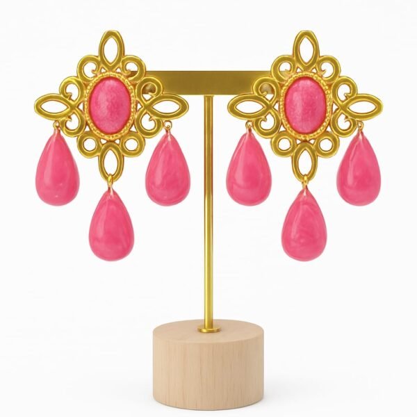 pendiente palmira rosa