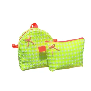 conjunto maleta y neceser neón amarillo