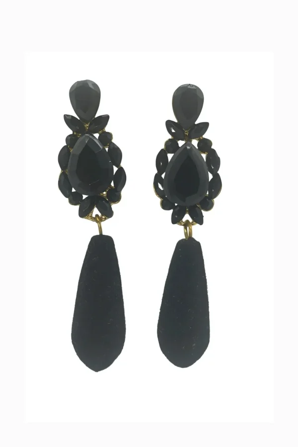 pendiente negro terciopelo