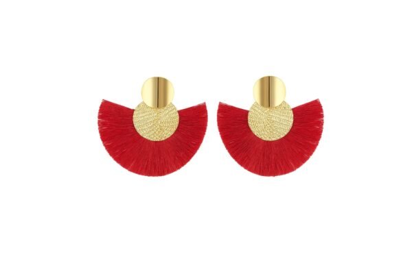 pendientes abanico rojo