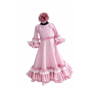 vestido de flamenca infantil petunia rosa – confección artesanal en atelier